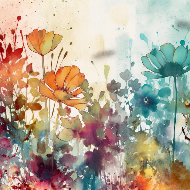 Watercolor illustration of flowers