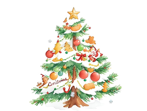 watercolor illustration of gingerbread Christmas ai generator