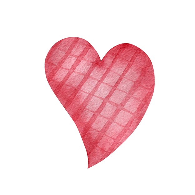 Watercolor illustration heart isolated on white background Valentines Day