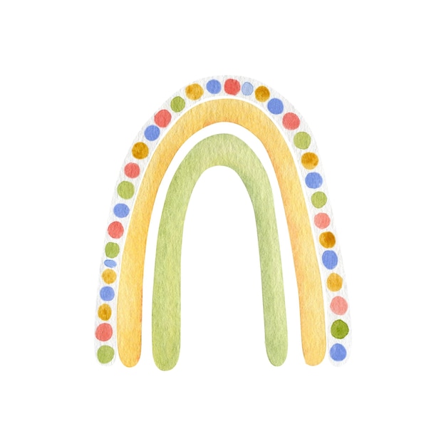 watercolor illustration rainbow isolated on white background