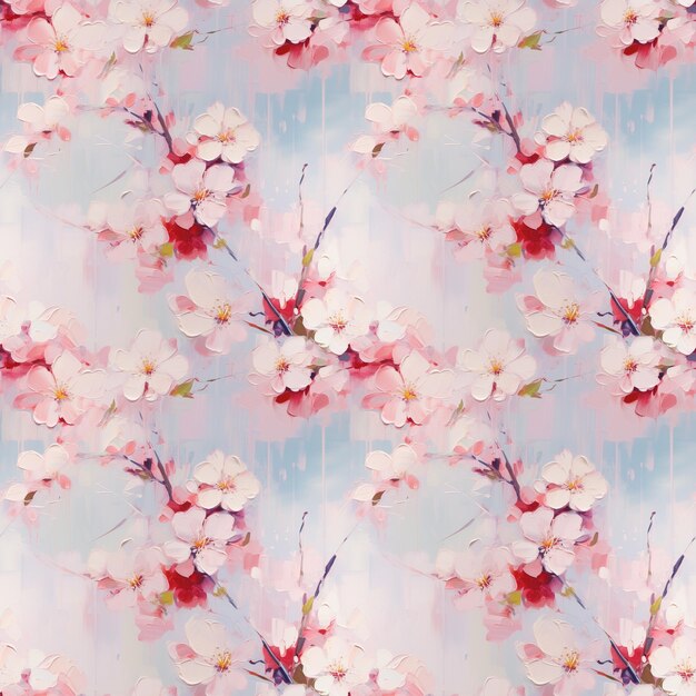 Foto illustrazione dell'acquerello di un modello di fiore ripetuto senza cuciture del modello di sakura