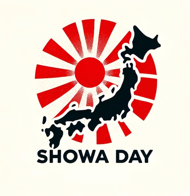 Watercolor illustration for showa day with a map of japan