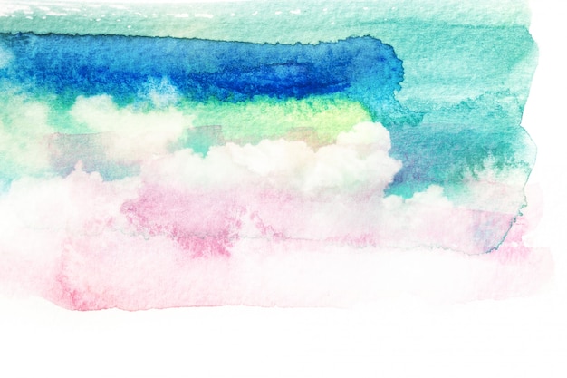 Photo watercolor illustration of sky with cloud.