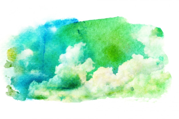 Photo watercolor illustration of sky with cloud.