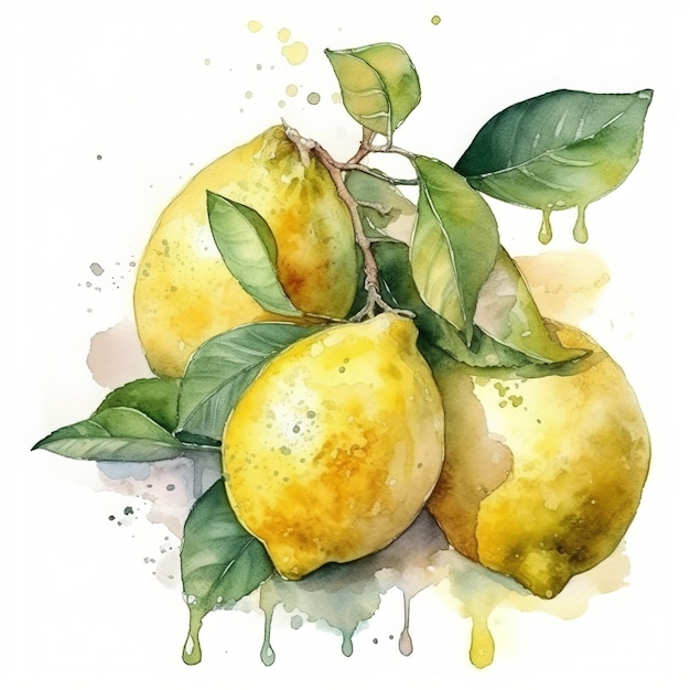 Watercolor illustration of some lemons