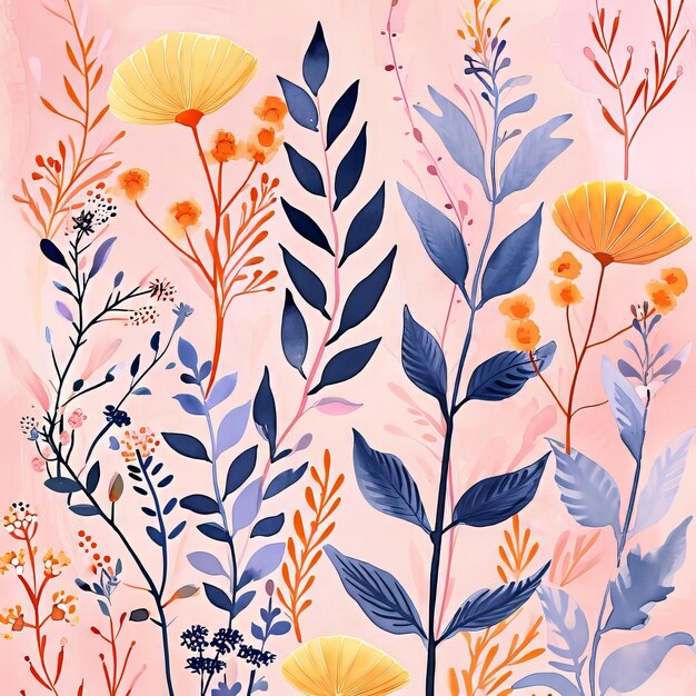 Photo watercolor illustration of spring flowers