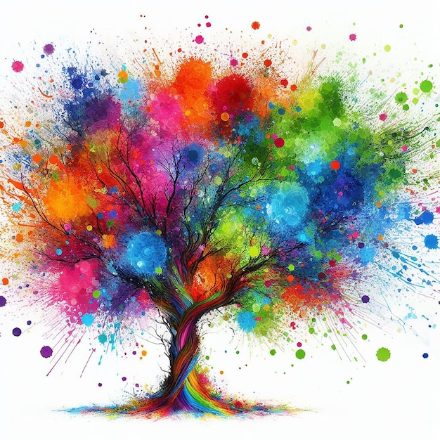 Foto illustrazione ad acquerello di un albero