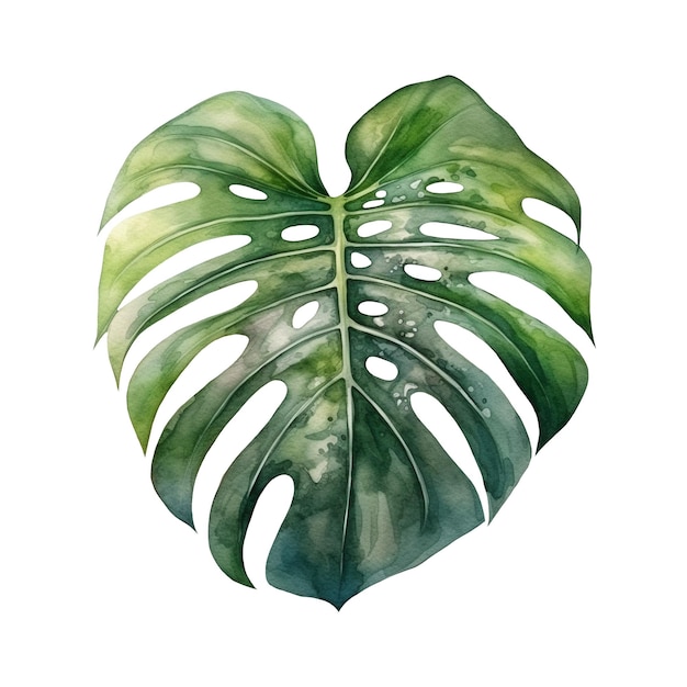 Photo watercolor illustration of a tropical leaf ai illustration