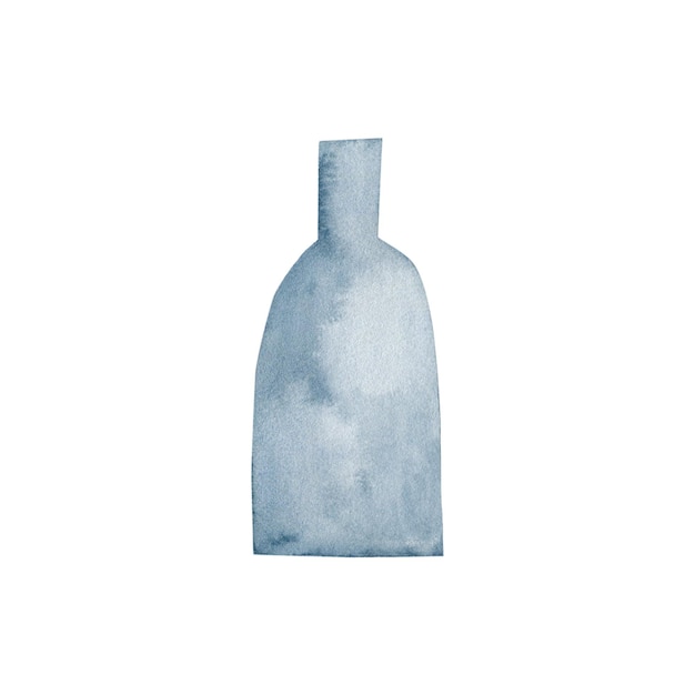 Watercolor illustration of a vase isolated on a white background.