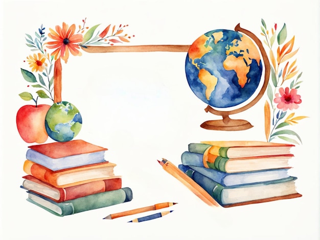 watercolor illustration on white background world teachers day