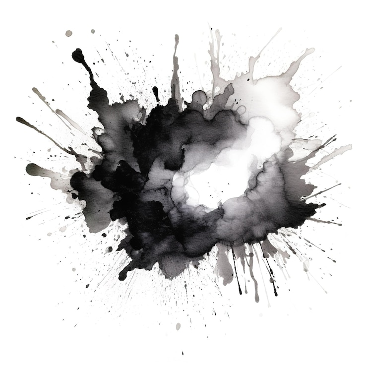 Photo watercolor ink marks