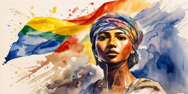 Watercolor international human rights day