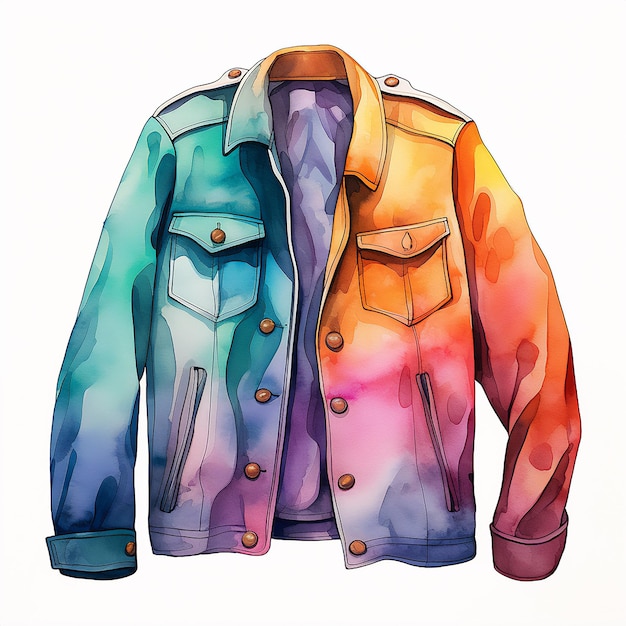 Watercolor jacket clipart in white background