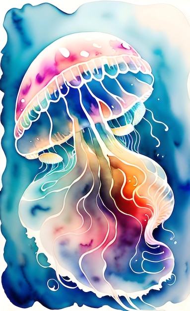 수채화 해파리 그림