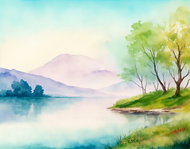 Watercolor landscape Backgeount