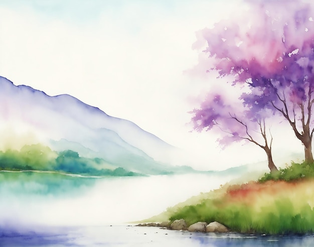 Watercolor landscape Backgeount