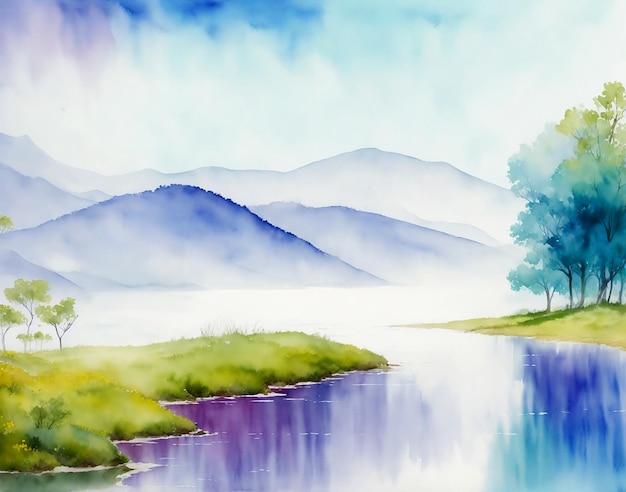 Watercolor landscape Backgeount