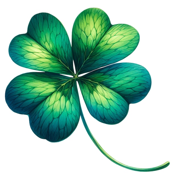 Watercolor leaf clover illustration isolated on white background AI generative