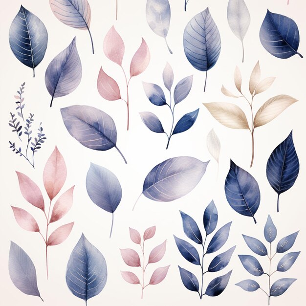watercolor leaves background