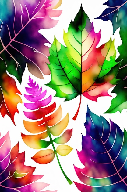 Watercolor Leaves Background