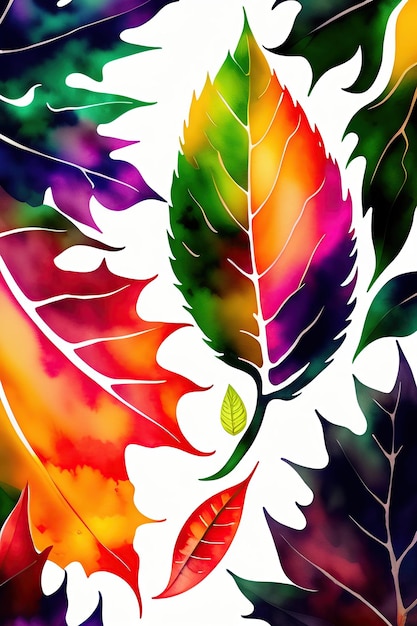 Watercolor Leaves Background