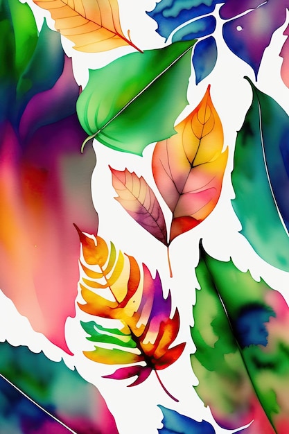 Watercolor Leaves Background