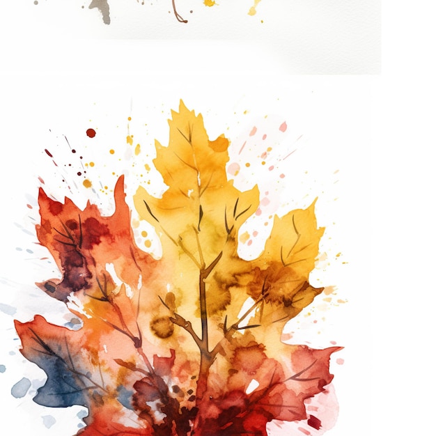 Photo watercolor leaves