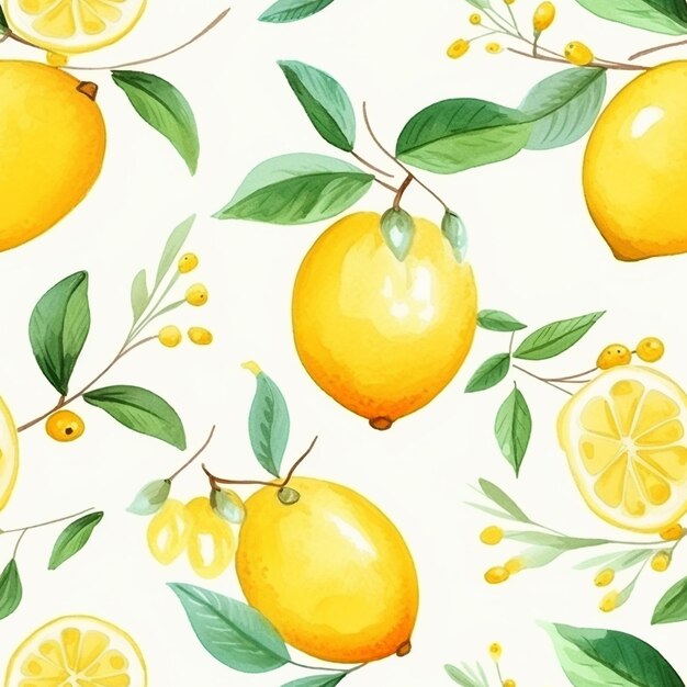 Watercolor Lemon seamless pattern This lively and refreshing design is perfect for wallpaper and banners providing a simple yet vibrant background that will brighten any room or online space