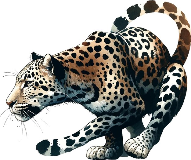 Watercolor Leopard jpg wildlife