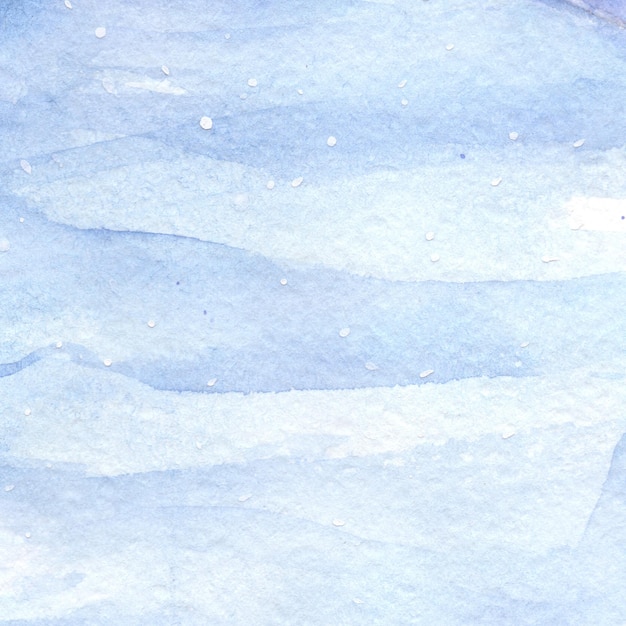 Watercolor light blue winter snow sky texture background