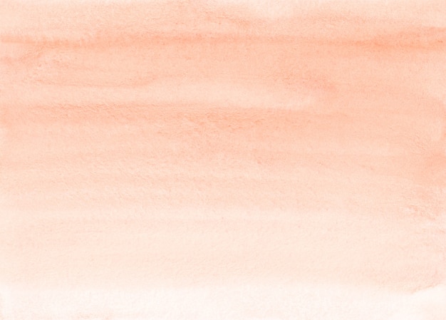 Watercolor light coral gradient background texture. Brush strokes on paper. Peach color backdrop.