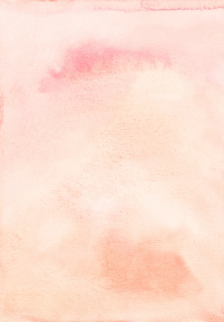 Watercolor light peach color background. Pastel orange pink watercolour backdrop.