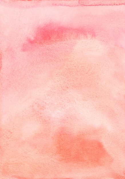 Watercolor light peach and coral colors background. Pastel pink and orange-pink backdrop.