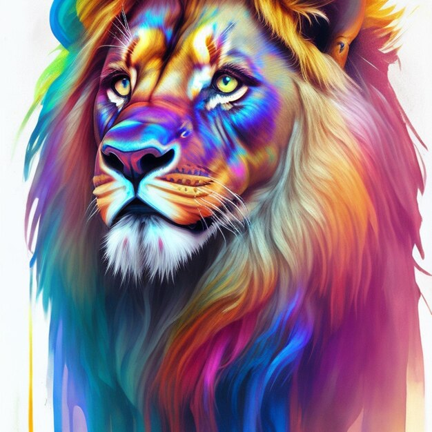 Photo a watercolor lion illustration