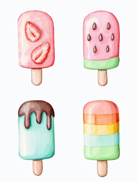 Watercolor lollipops