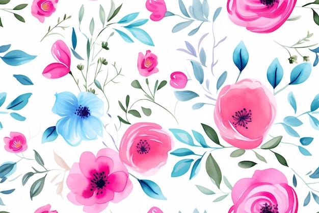 水彩画の蓮の花のパターン 水彩画のガーデン エレガンス