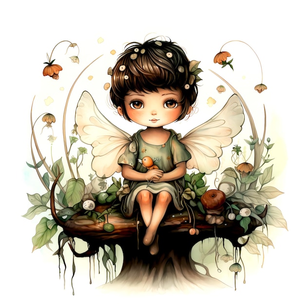 Watercolor Magical Fairies Fantasy Clipart AI Generated