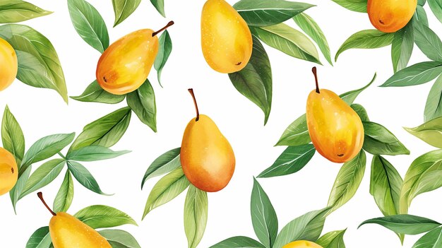 Watercolor mango pattern