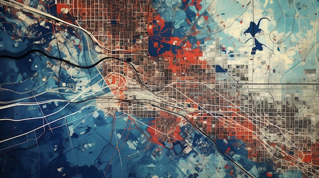 watercolor map top view