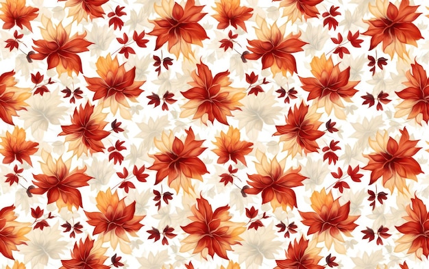 Watercolor maple leaves seamless pattern backgroundxA