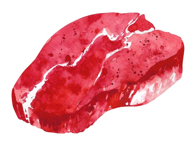 Watercolor meat for a burger Great piece of red meat