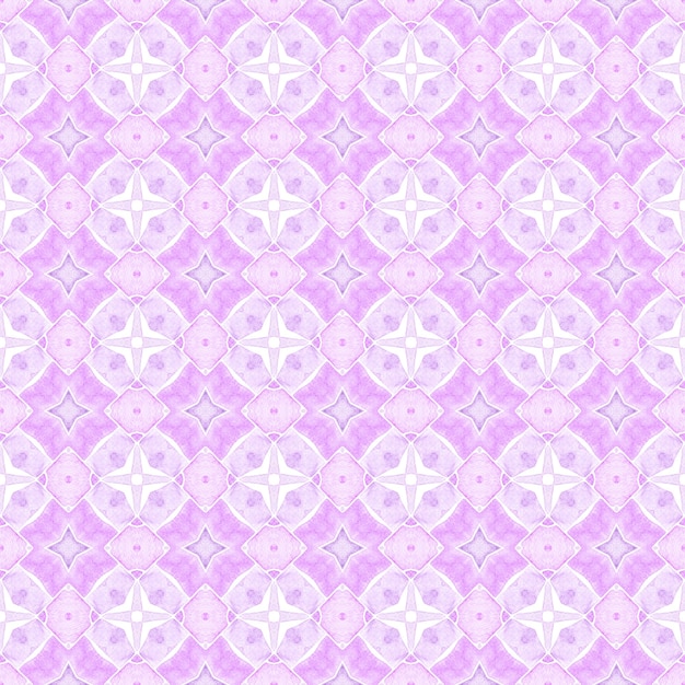 Watercolor medallion seamless border Purple