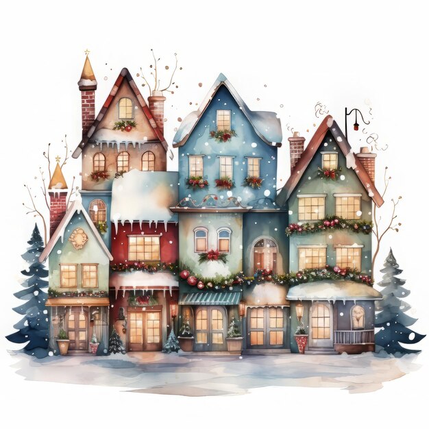 Watercolor Merry Christmas background