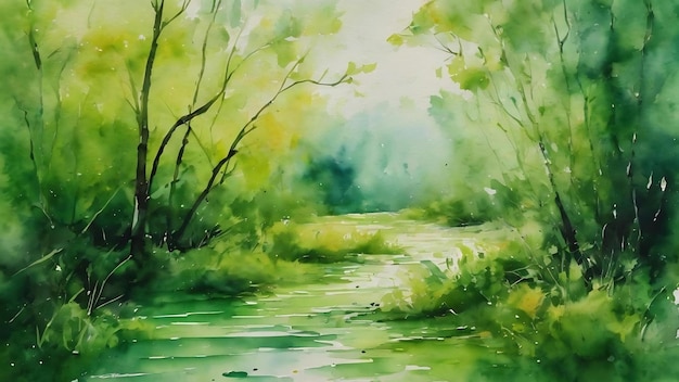 Watercolor messy green