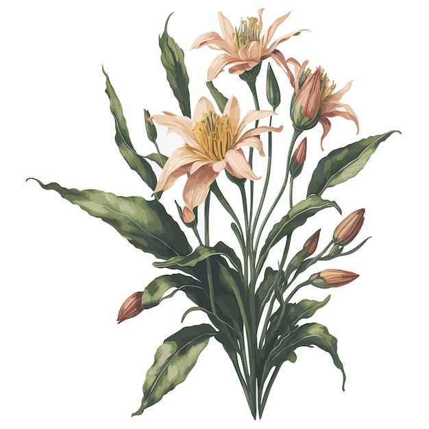 Watercolor Michigan Lily Clipart Floral