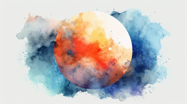 Watercolor moon illustration AI Generative Generative AI