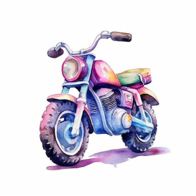 watercolor moped illustration