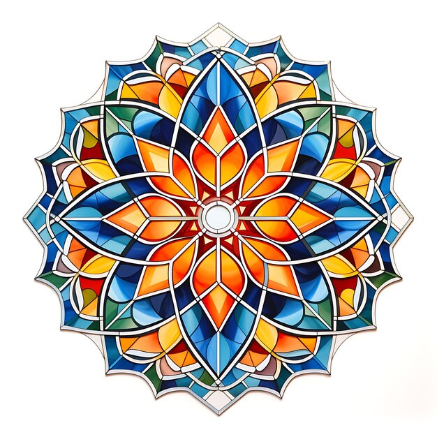 Watercolor of a Moroccan Inspired Mosaic Tile With Its Vibra Home Accents on White Back Ground