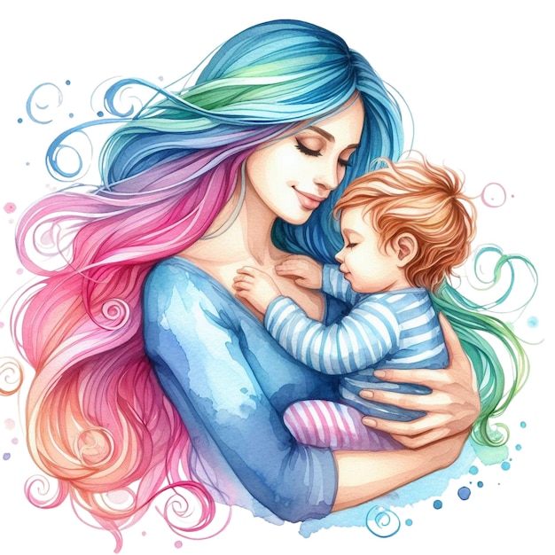 Watercolor Mothers Day Clipart