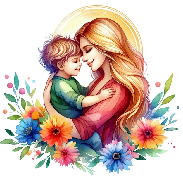 Photo watercolor mothers day clipart